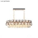 GobekUsa Postmodern Crystal Suspension Island Light Fixture - Clear Oval Lamp for Dining Room (12 Bulbs)