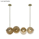 GobekUsa Postmodern Disc Textured Glass Island Lighting: 4-Light Brass Suspension Light for Dinner