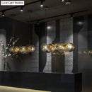 GobekUsa Postmodern Disc Textured Glass Island Lighting: 4-Light Brass Suspension Light for Dinner