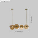 GobekUsa Postmodern Disc Textured Glass Island Lighting: 4-Light Brass Suspension Light for Dinner