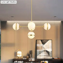 GobekUsa Postmodern Gold Branch Pendant Light with White Ball Glass - 3/5-Light Suspension Lamp Kit