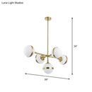 GobekUsa Postmodern Gold Branch Pendant Light with White Ball Glass - 3/5-Light Suspension Lamp Kit