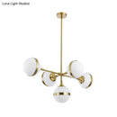 GobekUsa Postmodern Gold Branch Pendant Light with White Ball Glass - 3/5-Light Suspension Lamp Kit
