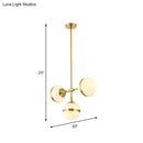 GobekUsa Postmodern Gold Branch Pendant Light with White Ball Glass - 3/5-Light Suspension Lamp Kit
