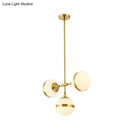 GobekUsa Postmodern Gold Branch Pendant Light with White Ball Glass - 3/5-Light Suspension Lamp Kit
