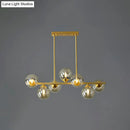 GobekUsa Postmodern Gold Finish Amber Glass Ball Island Hanging Lamp for Table Illumination