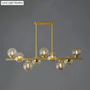 GobekUsa Postmodern Gold Finish Amber Glass Ball Island Hanging Lamp for Table Illumination