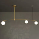 GobekUsa Postmodern Gold Island Pendant Light with Frosted White Glass Orb Shape