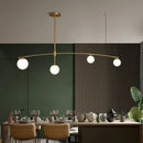 GobekUsa Postmodern Gold Island Pendant Light with Frosted White Glass Orb Shape