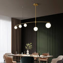 GobekUsa Postmodern Gold Island Pendant Light with Frosted White Glass Orb Shape