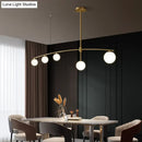 GobekUsa Postmodern Gold Island Pendant Light with Frosted White Glass Orb Shape