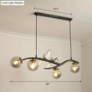 GobekUsa Postmodern Island Lamp Tree Branch Hanging Light with Glass Shades and Bird Deco – 4-Bulb Design