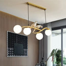 GobekUsa Postmodern Island Lamp Tree Branch Hanging Light with Glass Shades and Bird Deco – 4-Bulb Design