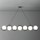 GobekUsa Postmodern Island Light Fixture: Wavy Metallic Hanging Lamp with Glass Shade