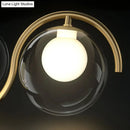 GobekUsa Postmodern Island Light Fixture: Wavy Metallic Hanging Lamp with Glass Shade