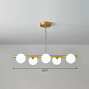 GobekUsa Postmodern Linear Island Lamp - Glass Pendant Light in Brass for Dining Room