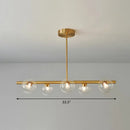 GobekUsa Postmodern Linear Island Lamp - Glass Pendant Light in Brass for Dining Room