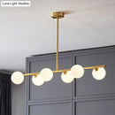 GobekUsa Postmodern Linear Island Lamp - Glass Pendant Light in Brass for Dining Room