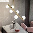 GobekUsa Postmodern Linear Island Lamp - Glass Pendant Light in Brass for Dining Room