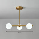 GobekUsa Postmodern Linear Island Lamp - Glass Pendant Light in Brass for Dining Room