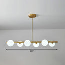 GobekUsa Postmodern Linear Island Lamp - Glass Pendant Light in Brass for Dining Room