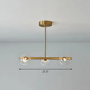 GobekUsa Postmodern Linear Island Lamp - Glass Pendant Light in Brass for Dining Room