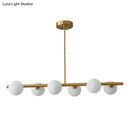 GobekUsa Postmodern Linear Island Lamp - Glass Pendant Light in Brass for Dining Room