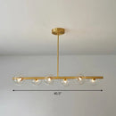 GobekUsa Postmodern Linear Island Lamp - Glass Pendant Light in Brass for Dining Room