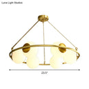 GobekUsa Postmodern Metal Chandelier with Frosted Glass Shades - 6/8 Lights, Brass Finish