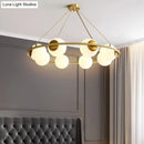 GobekUsa Postmodern Metal Chandelier with Frosted Glass Shades - 6/8 Lights, Brass Finish