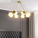 GobekUsa Postmodern Metal Chandelier with Frosted Glass Shades - 6/8 Lights, Brass Finish
