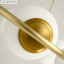 GobekUsa Postmodern Metal Chandelier with Frosted Glass Shades - 6/8 Lights, Brass Finish
