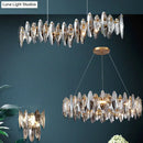 GobekUsa Postmodern Smoke Grey Glass Leaf Suspension Lamp – Gold Restaurant Island Light