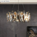 GobekUsa Postmodern Smoke Grey Glass Leaf Suspension Lamp – Gold Restaurant Island Light