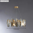 GobekUsa Postmodern Smoke Grey Glass Leaf Suspension Lamp – Gold Restaurant Island Light