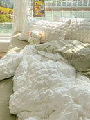 GobekUsa Princess Bedding Set - French Style Wash Cotton, Solid Color Summer Soft Set