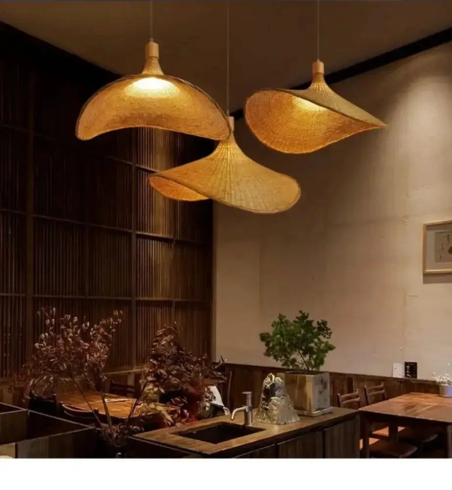 GobekUsa Rattan Pendant Light with Dimmable Bamboo Shade, photo 9 of 13