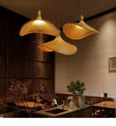 GobekUsa Rattan Pendant Light with Dimmable Bamboo Shade by Decorbites
