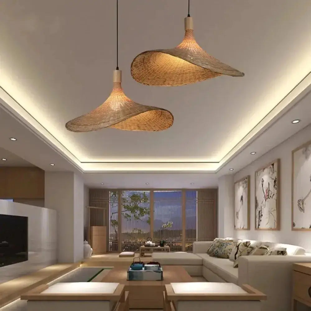 GobekUsa Rattan Pendant Light with Dimmable Bamboo Shade, photo 8 of 13