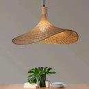 GobekUsa Rattan Pendant Light with Dimmable Bamboo Shade by Decorbites