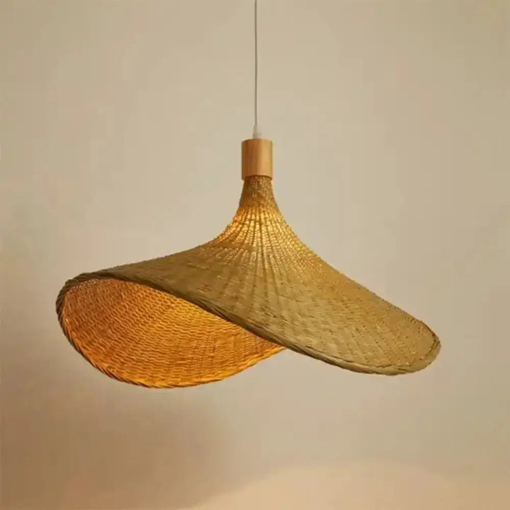 GobekUsa Rattan Pendant Light with Dimmable Bamboo Shade