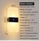 Modern black rechargeable wall light bedroom frosted glass sconce