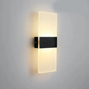 Modern black rechargeable wall light bedroom frosted glass sconce