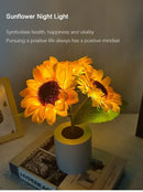Sunflower yellow and blue led night light bedroom decor by Decorbites