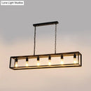 GobekUsa Rectangle Island Pendant: Black/Brass, Classic Metal, 5/6 Bulbs - Perfect for Dining Room Ceiling Lighting