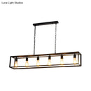 GobekUsa Rectangle Island Pendant: Black/Brass, Classic Metal, 5/6 Bulbs - Perfect for Dining Room Ceiling Lighting