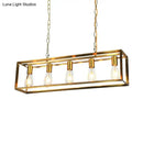 GobekUsa Rectangle Island Pendant: Black/Brass, Classic Metal, 5/6 Bulbs - Perfect for Dining Room Ceiling Lighting