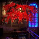 GobekUsa Red Metal Island Ceiling Light with Diamond Cage - 3-Head Industrial Suspension Lamp