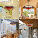GobekUsa Red Stained Glass Victorian Chandelier - Elegant Living Room Ceiling Light