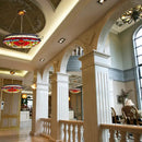 GobekUsa Red Stained Glass Victorian Chandelier - Elegant Living Room Ceiling Light
